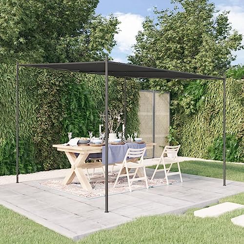 Runheo Cenador antracita 3 x 3 m, tela de poliéster impermeable con revestimiento de PA, marco de acero pulverizado, plegable, estable, para camping, fiestas