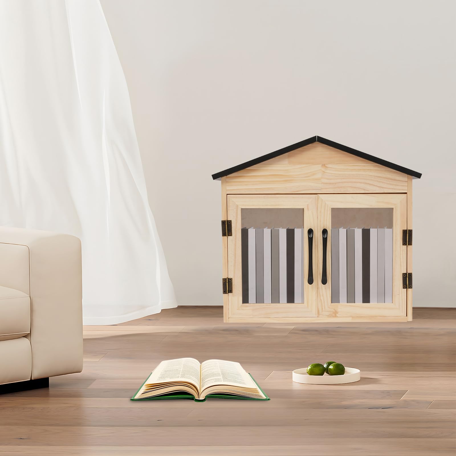Librero de madera (43 x 28 x 41,9 cm) | Multifuncional doble puerta caja de intercambio de literatura, poste independiente, caja de libros montada