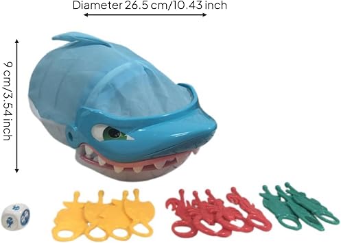 harayaa Shark-Shaped Game Bite and Play Game with Rods Compact Toy for Families, Parties