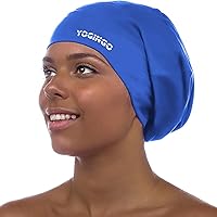 Vista 14 de Gorra de natación extragrande – gorro de natación para cabello largo, rastas, cabello ondulado, extensiones de cabello, trenzas, rizos y afros