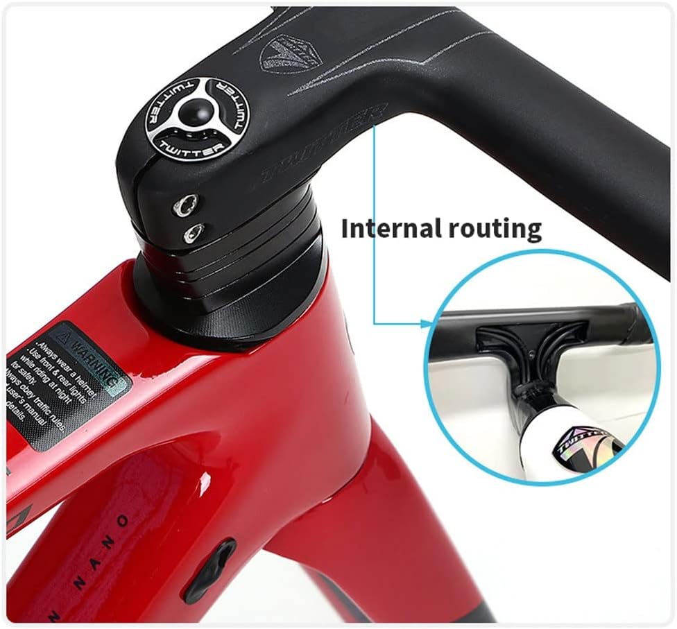 700c Road Bike Frameset C Brake Carbon Frames with Fork + Seat Tube + Integrated Handlebar ，QR 100/130mm Frame 45/48/51/54CM(Blue,48CM)