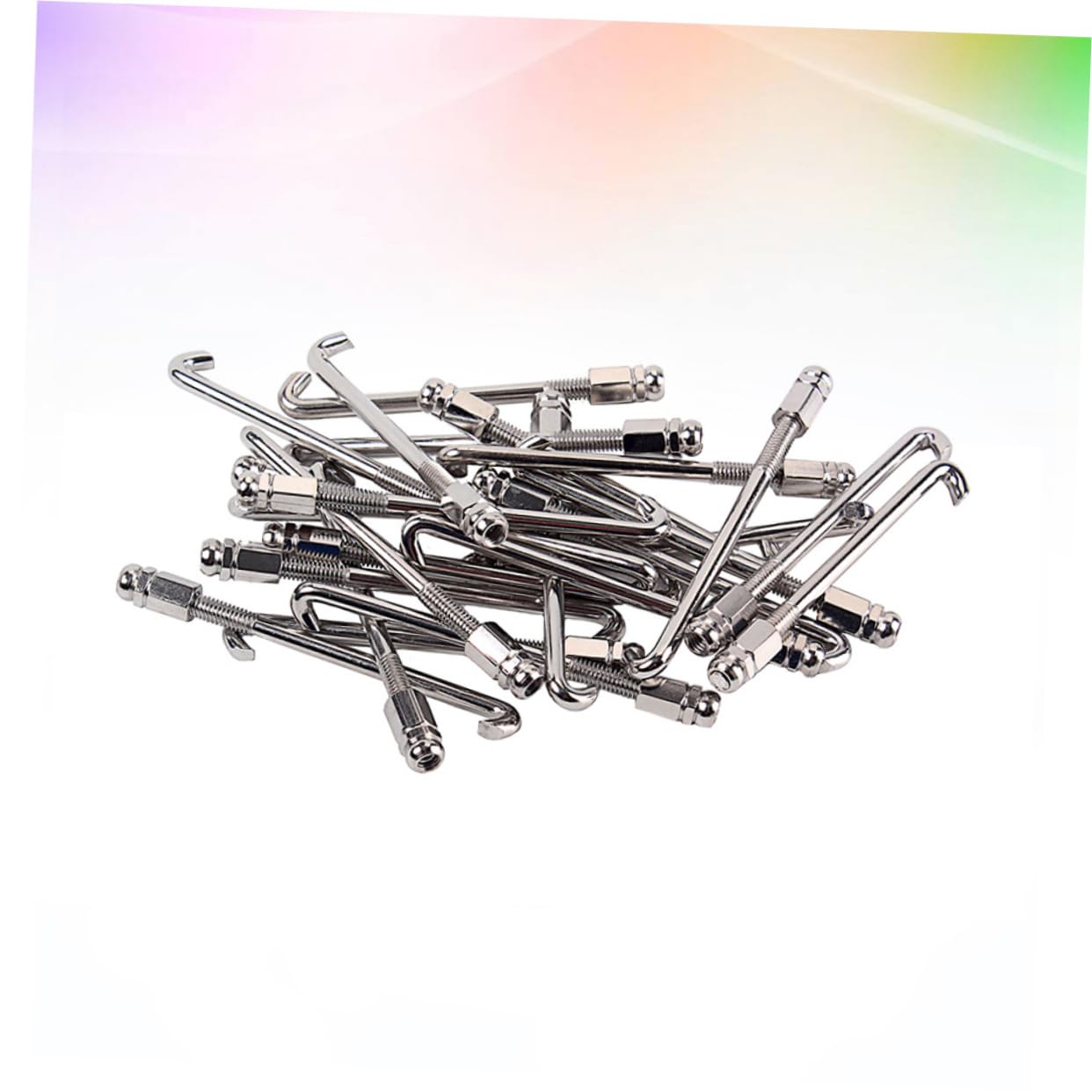 SUPVOX 24pcs Silver Chrome Banjo Hooks for Standard Banjo Thread Lightweight Design Easy Adjustments