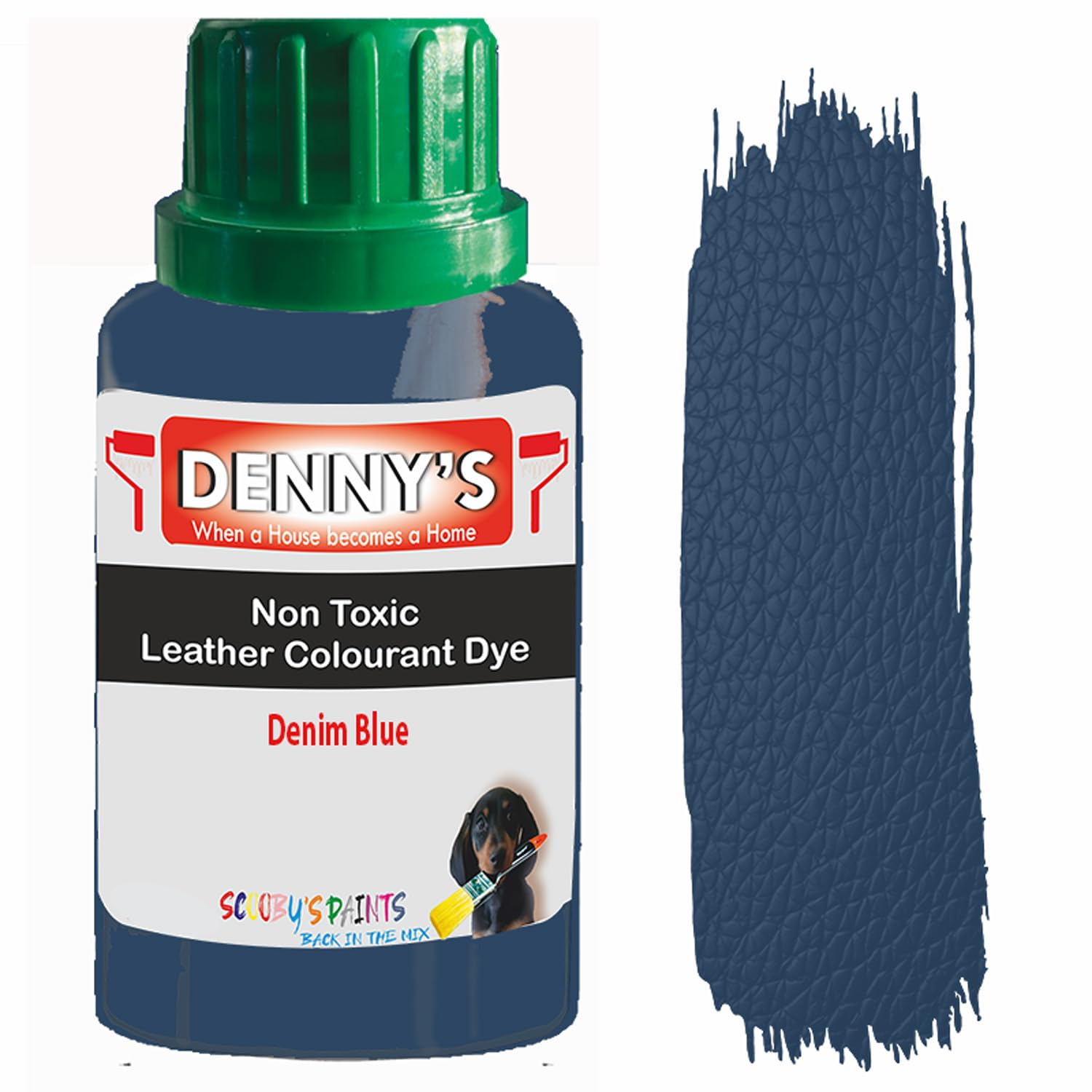 All in One Leather Colourant Self Seal Leather Dye Repair Paint for Furniture, Sofas, Car Seats (Denim Blue, 250ml Bottle) — image 1