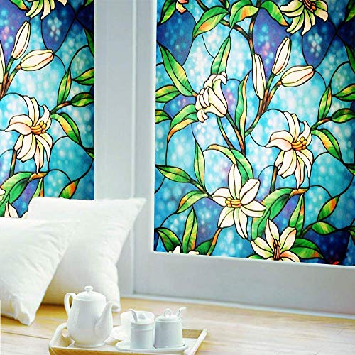 Ablave Stained Glass Window Film Privacy Window Film Static Cling Decorative Window Film