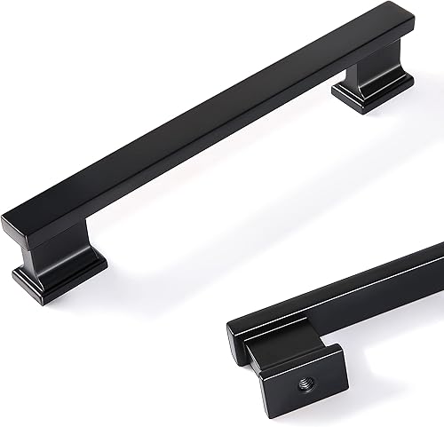 COTYKILEY Paquete de 10 manijas negras mate de 7 pulgadas para gabinetes de cocina, manijas de puerta de gabinete, accesorios de gabinete de cocina,