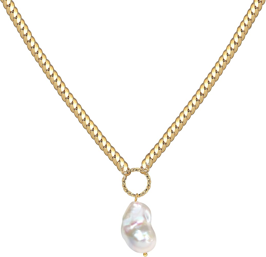 Amazon.com: Pearl Pendant Necklace for Women Gold Pearl Necklace