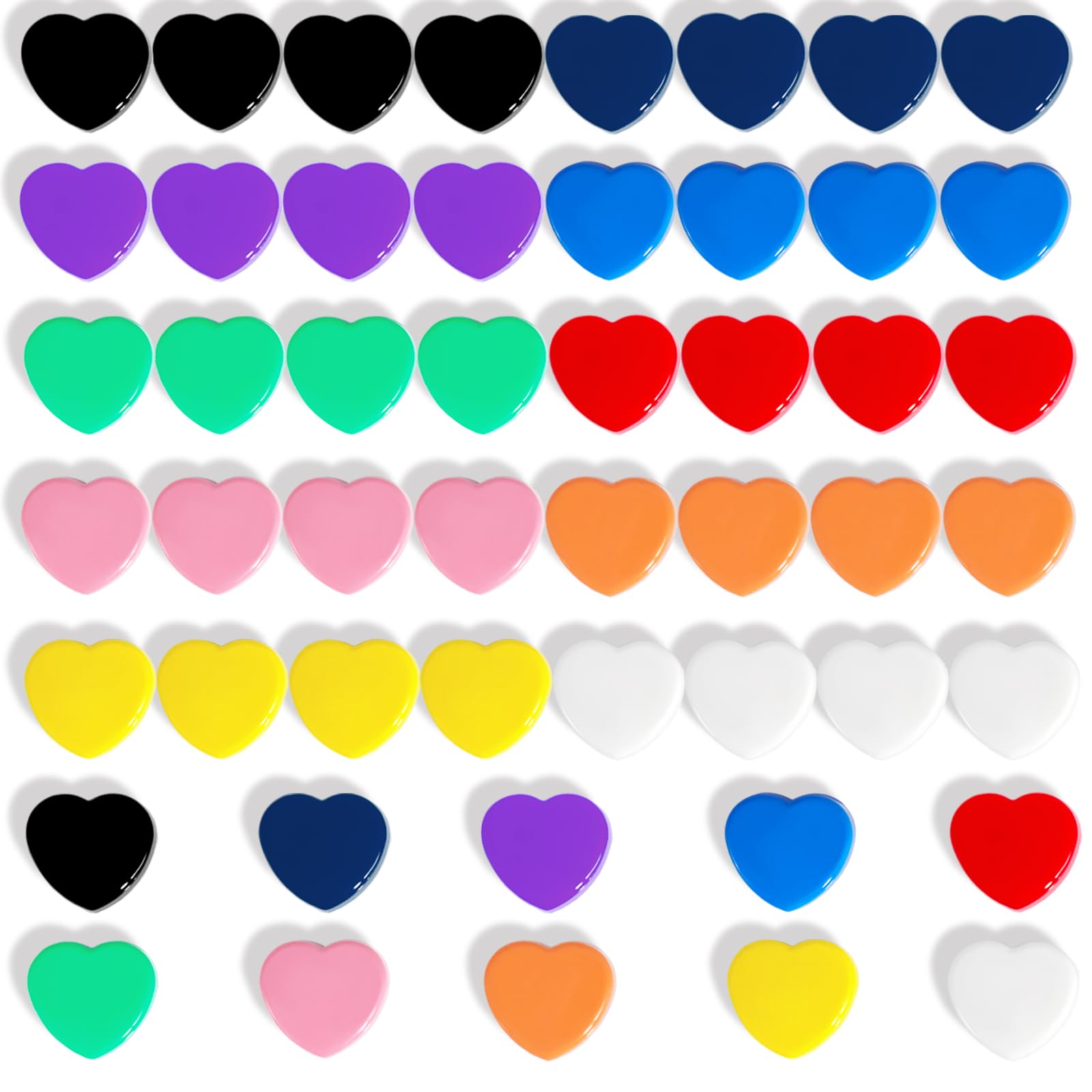 ZDZBLX Fridge Magnets – 50 Pack Strong Mini Magnets in 10 Colours, Heavy Duty Small Magnets for Whiteboard, Notice Board, Crafts, Office, School, Kitchen, Classroom - Cute Tiny Heart Magnet for Adults