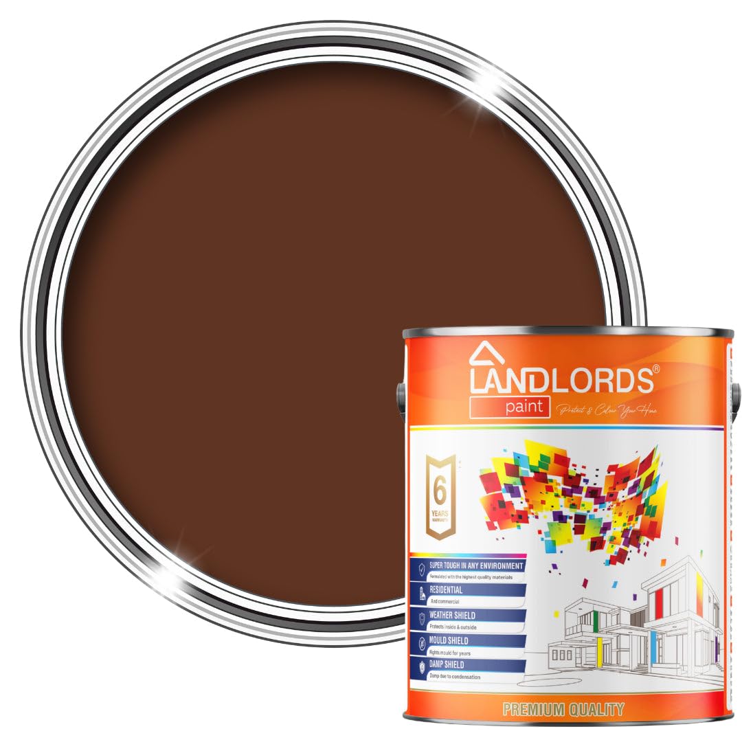 Landlords Barn Paint 5L | Leaf Brown Outdoor Wood Paint for Furniture & Garden Fence | Quick-Drying Garden Paints with Protection