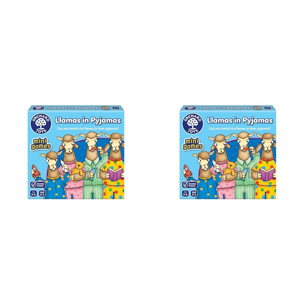 Orchard Toys Llamas in Pyjamas Mini Game - Small and Compact Travel Game, Perfect For Toddlers and Kids Age 3-6 (Pack of 2)