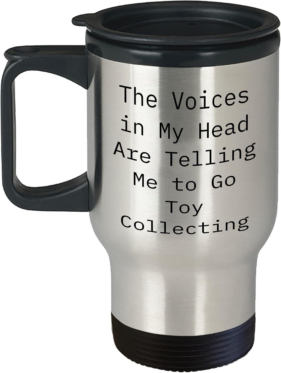 Generic Funny Toy Collectors Travel Mug | Sarcastic Toy Collecting Gifts for Men | Hilarious Fathers Day Unique Gifts for Dad from Daughter or Son, 14oz, Silver