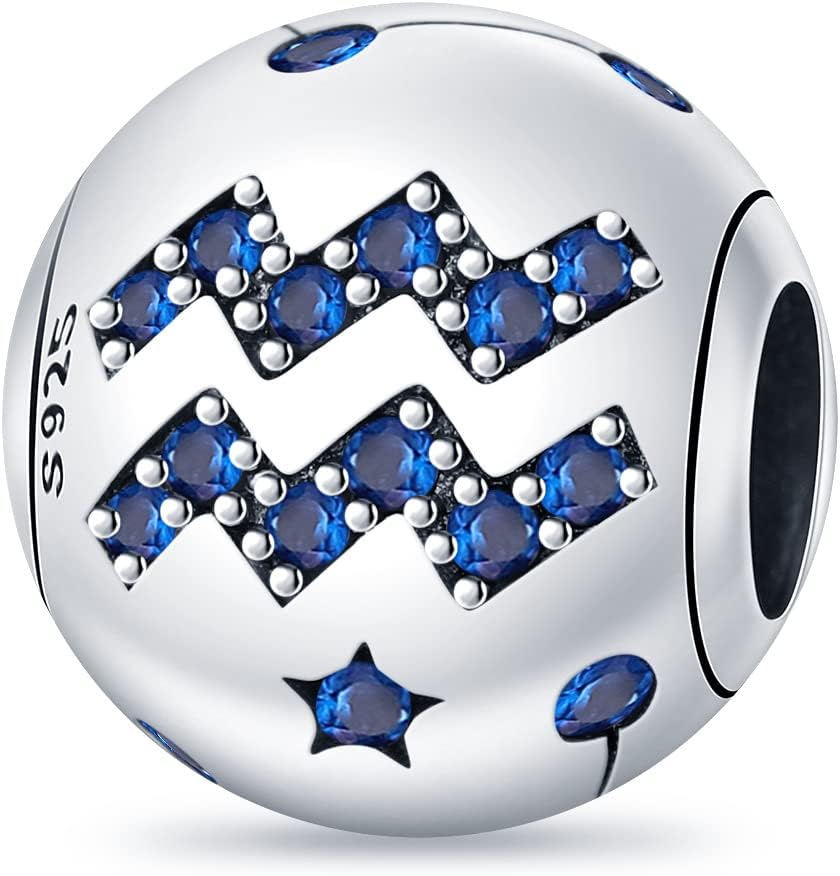 Star Sign Birthday Birth Month Date Horoscope Zodiac Constellation Charm Bead Pendant 925 Sterling Silver Compatible With Pandora Charm Moments Bracelet