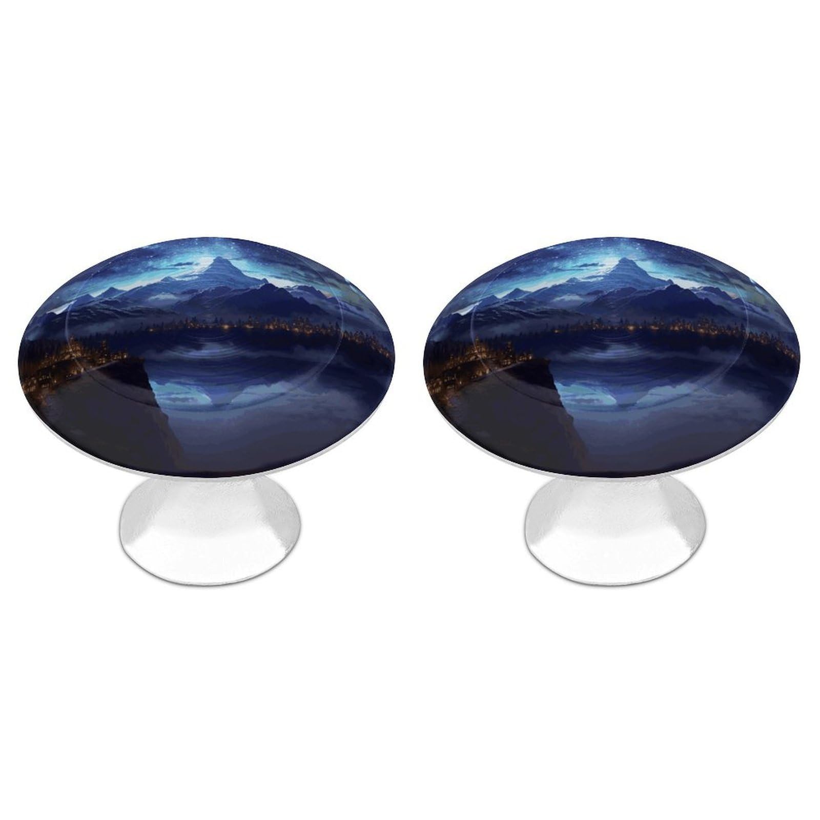 FekiLoot Fantasy Night Scene Cabinet Knob Kitchen Drawer Knob Stainless Steel Round Drawer Pulls Modern Cabinet Hardware Vintage Dresser Drawer for Kitchen Bathroom Closet Dresser Cabinets