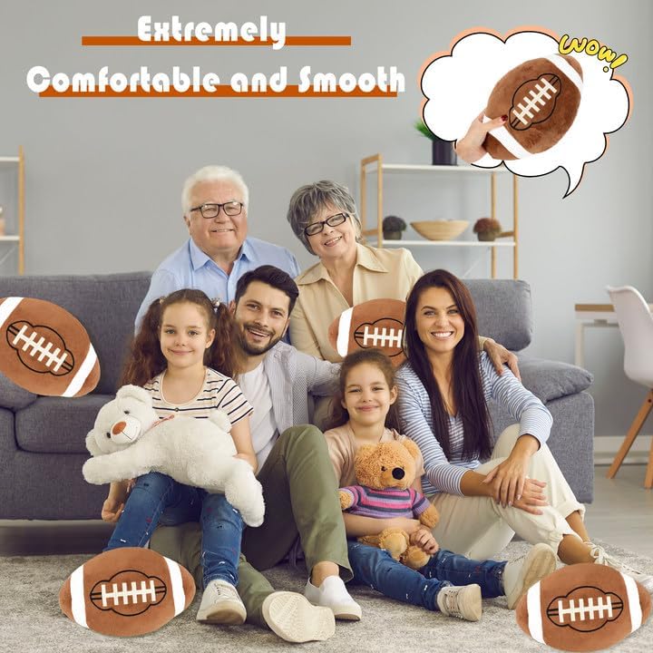 2 Pcs 12 Inch Football Plush Pillow Fluffy Stuffed Football Throw Pillows Soft Sports Throw Pillows for Kids Birthday Party Supply Gifts Bedroom Sofa Decor - Image 7