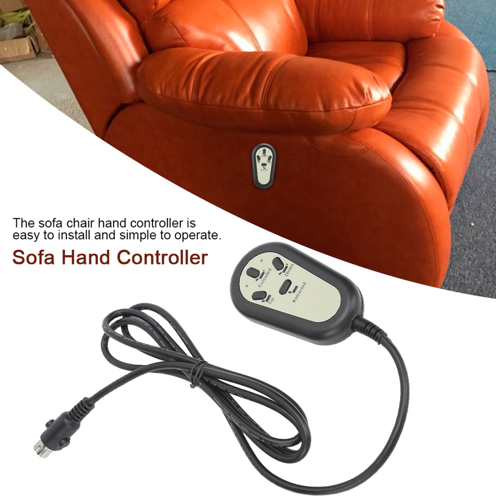 RIZGHWOY Sedia Reclinabile Elettrica Switch Switch Controller 4 Pulsante Mano di Controllo Telecomando per Poltrona a Doppio Motore per Sedia di Massaggio di Divano Elettrico (Testa dritta)