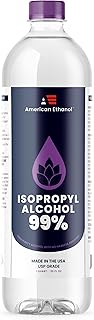 American Ethanol Isopropyl Alcohol 99 Percent - High-Purity Rubbing Alcohol for Multi-Use, Residue-Free Cleaning and Disinfection - 32 Fluid Ounces