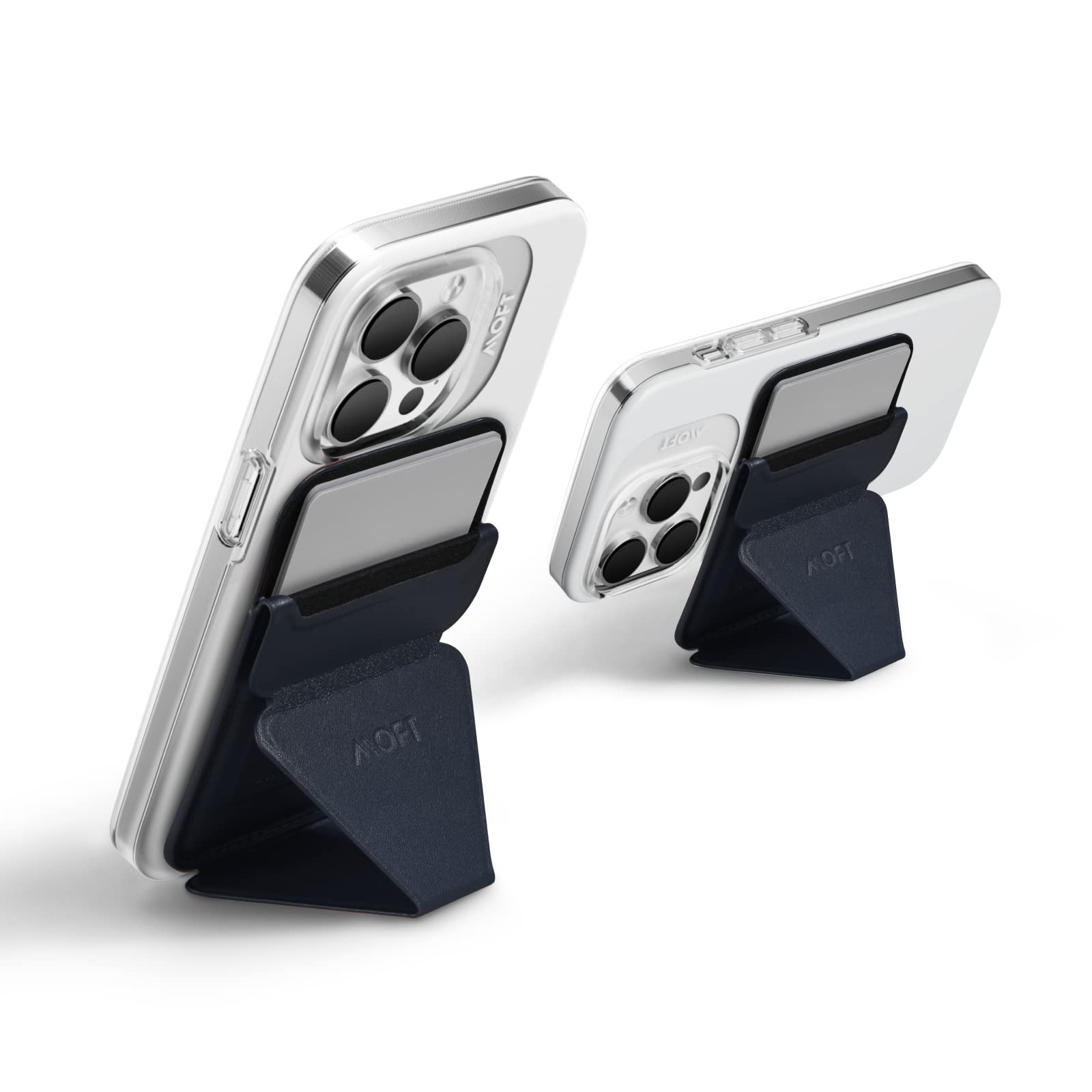 MOFTSnap Magnetic Phone Stand Magsafe Compatible Wallet for iPhone 16 15 14 13 12 Series, with 3 Viewing Angles, Enhanced Magnetic Strength, 2-3 Card Holder, DEEP Blue