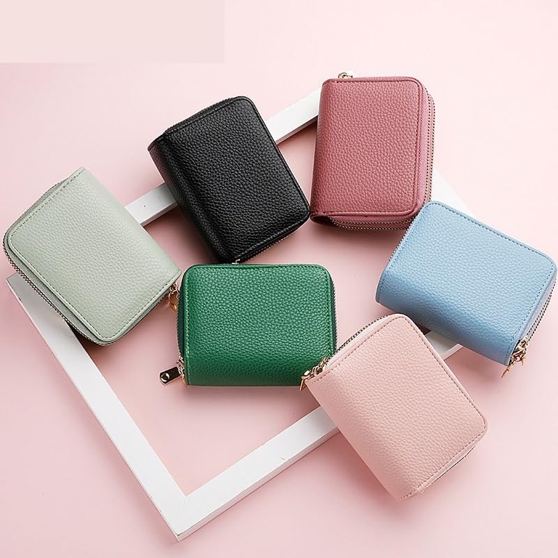 Double-Zipper Card Organizer - Textured Storage Wallet With Accents(#1)2