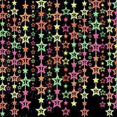 6 Neon Hollow Star Garland