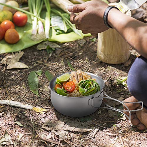 Nishore 400 ML Tigela Titanium Super Leve Camping Tigela Portátil Talheres Tigela de Cozinha com Dob