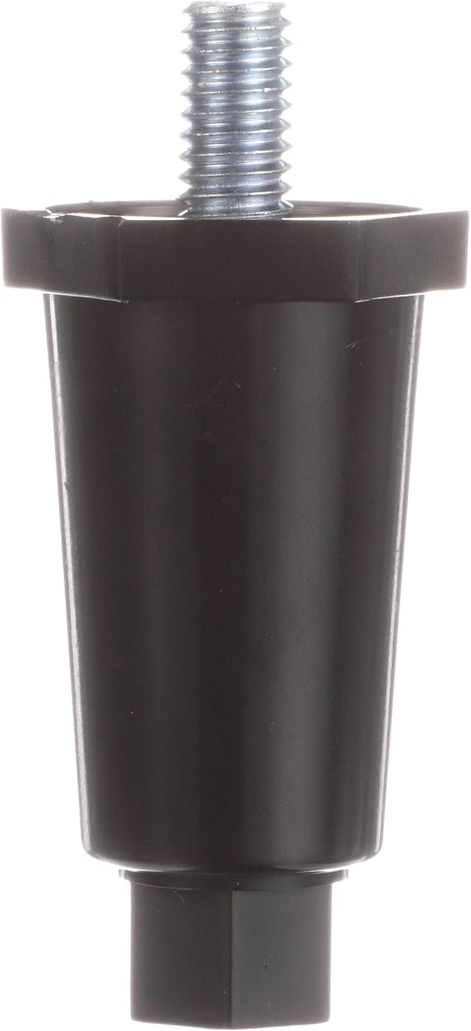 Component Hardware 2-1/2" H Black Thermoplastic Appliance Leg with 3/8-16 x 5/8" L Protruding Stud and Adjustable Hex Toe