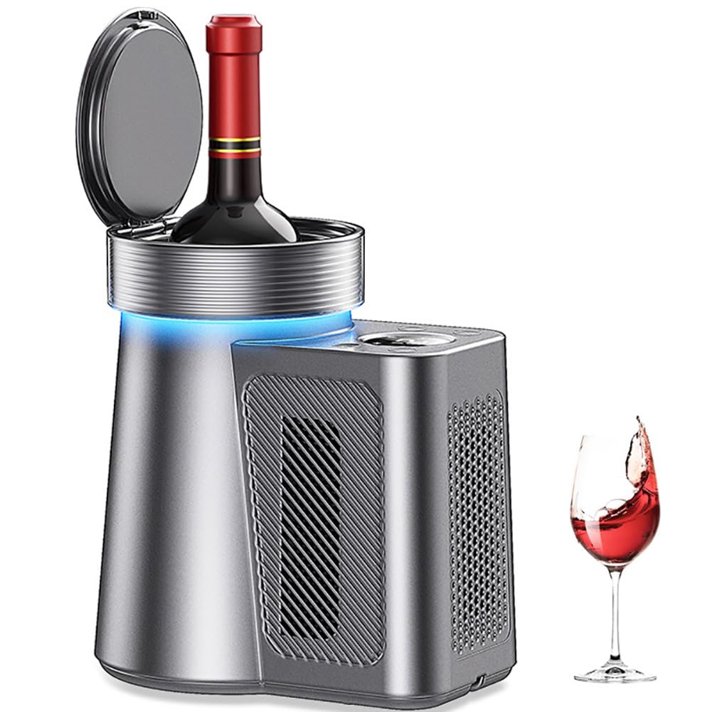 Enfriador de Vino eléctrico - Enfriadores de Vino portátiles para Botellas de 750 ml - Enfriador de Vino rápido para una Sola Botella - Vino Fresco sin Hielo, rápido y sin Esfuerzo para Fiestas