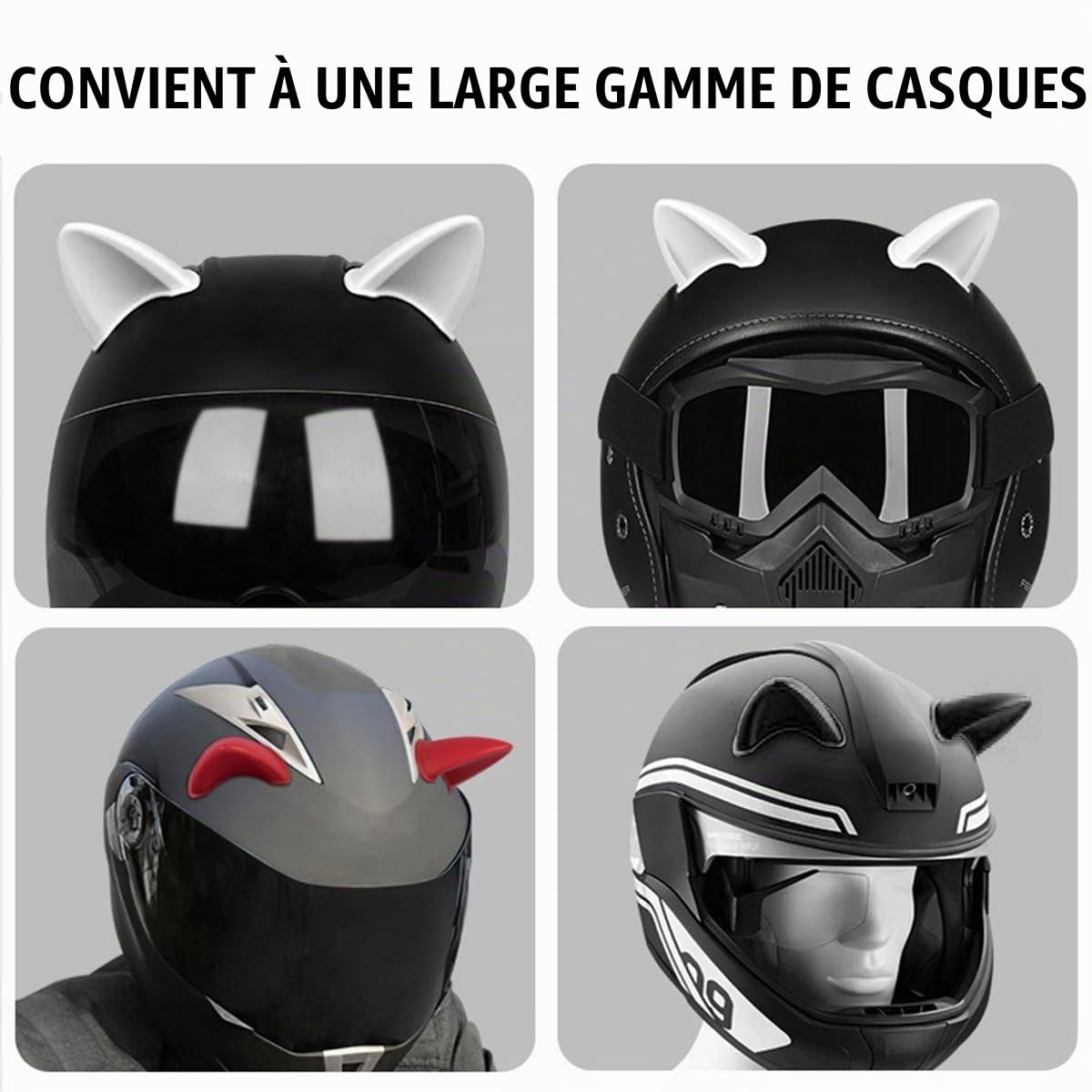 Oreilles De Chat En Peluche 3D Pour Casque – Auto-adhésif – Casque Moto, Vélo, Ski – Déco Fun, Tendance, Unisexe