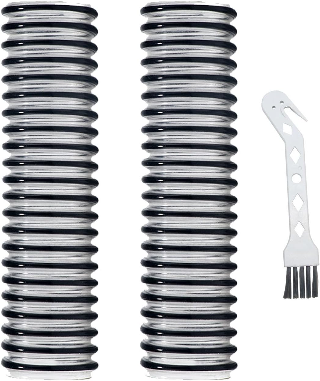 Rinakou2 Pack Silver ABS & Steel Lower Hose With Cleaning Tool Compatible With Tineco iFLOOR 3, Floor ONE S5, S7, S6 Series Vacuum Cleaner, 2 Hoses & 1 Brush, 12-Month Warranty