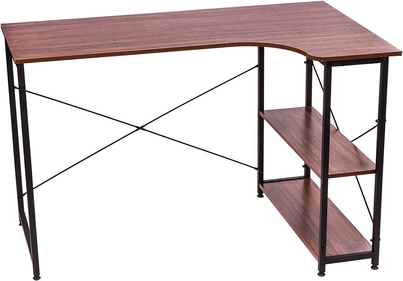 IRONCK L Shaped Desk Computer Table 47", Small Corner Desk with Shelf for Home