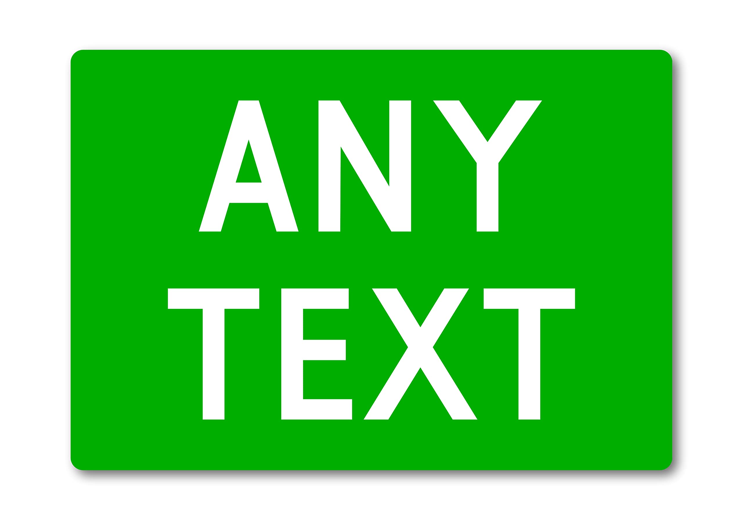 Personalised Any Text METAL Custom Sign Plaque. Indoors or Outdoors. 10 Colours, Various Sizes. Home Bar Man Cave Workshop Bedroom Address (A3 (405mm x 283mm), Green)