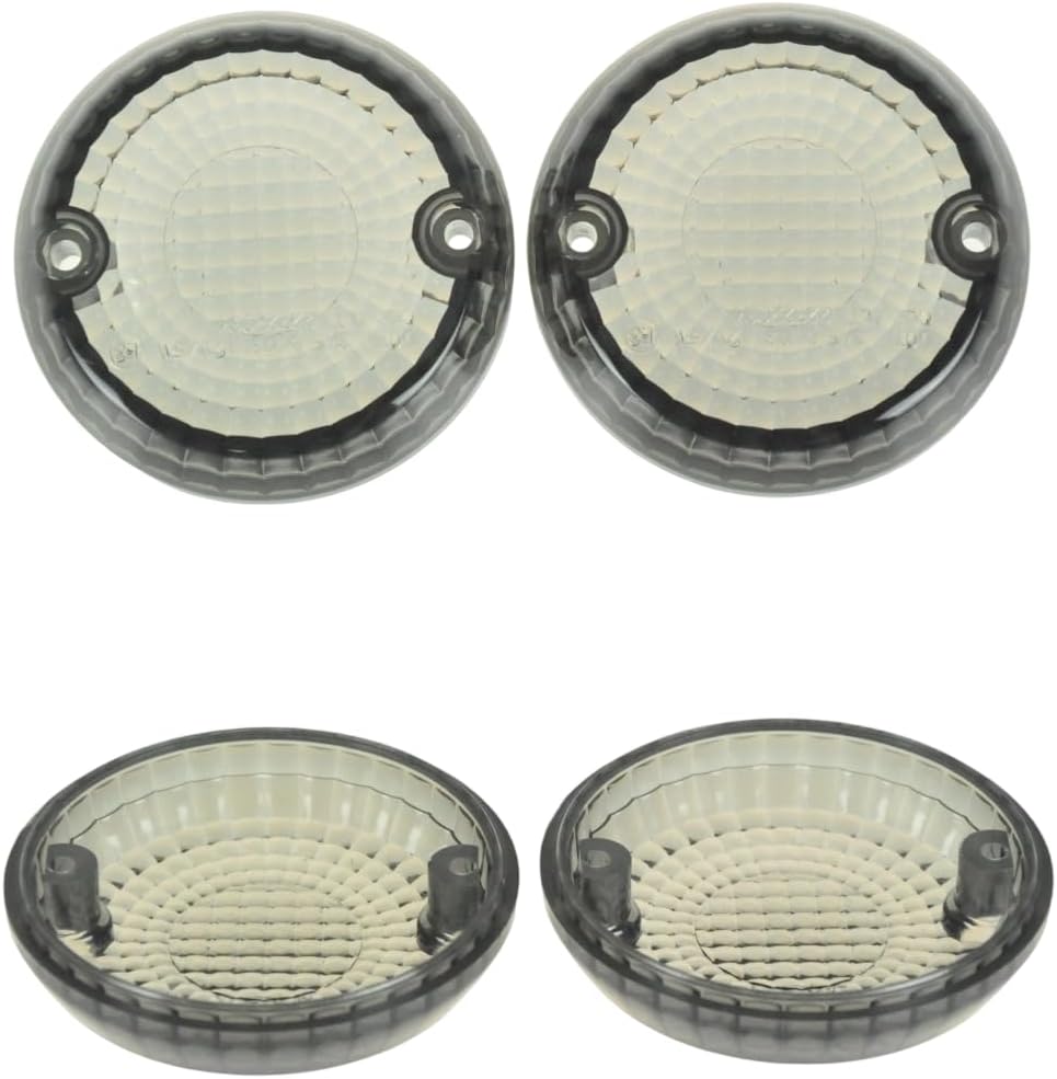 2pcs x Fit for Kawasaki 2004-05-06-07-2008 VN1600 Vulcan 1600 Mean Streak; 23048-1066;23048-1065;Flasher Light Idicator Turn Signal Lamp Lens (Smoke)