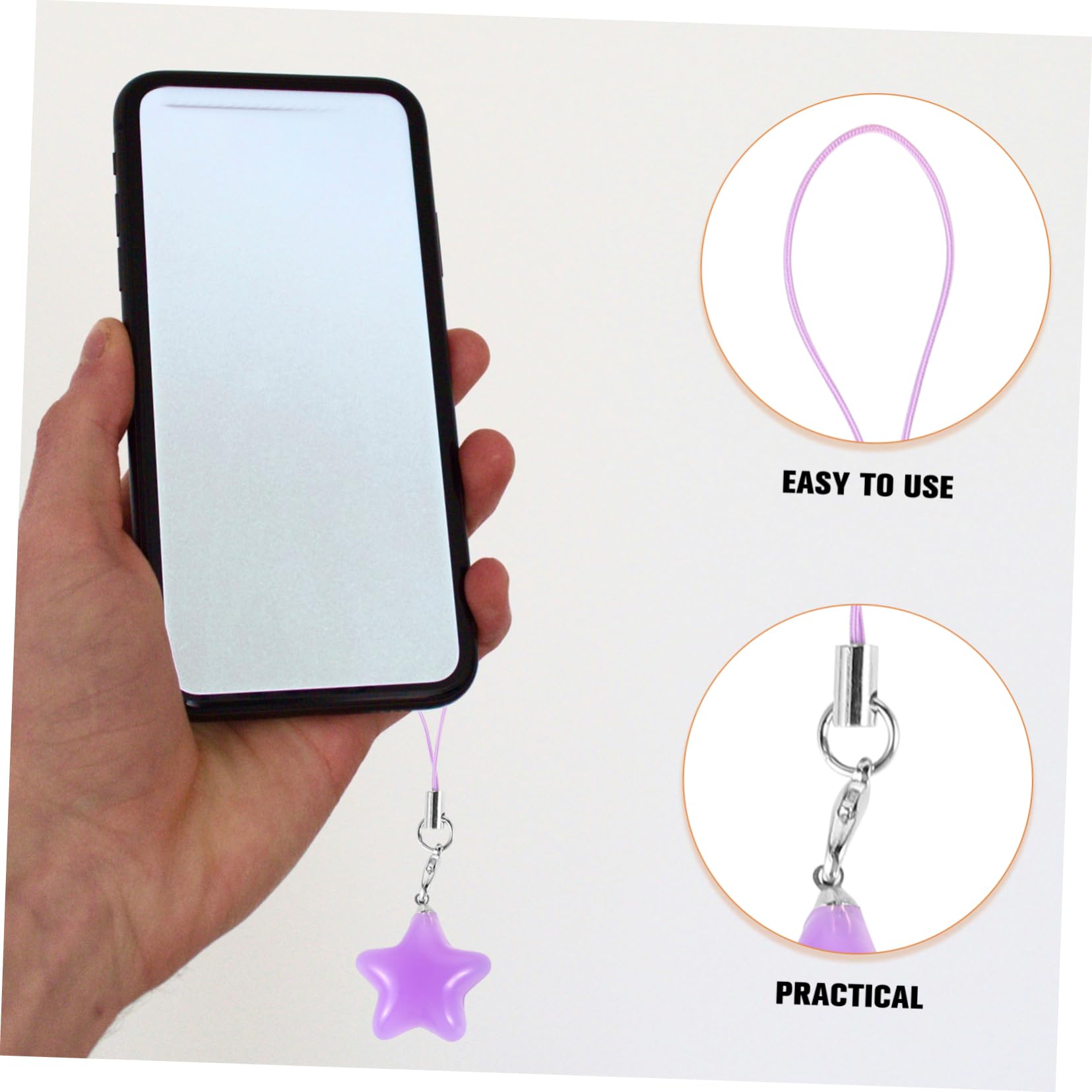 Artibetter del teléfono estrella Accesorio duradero y resistente llavero colgante accesorio de telefono colgantes para teléfono con forma de estrella rosa