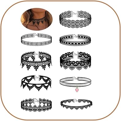 Longita Black Choker Necklace for Women Gothic Necklaces Halloween Jewelry