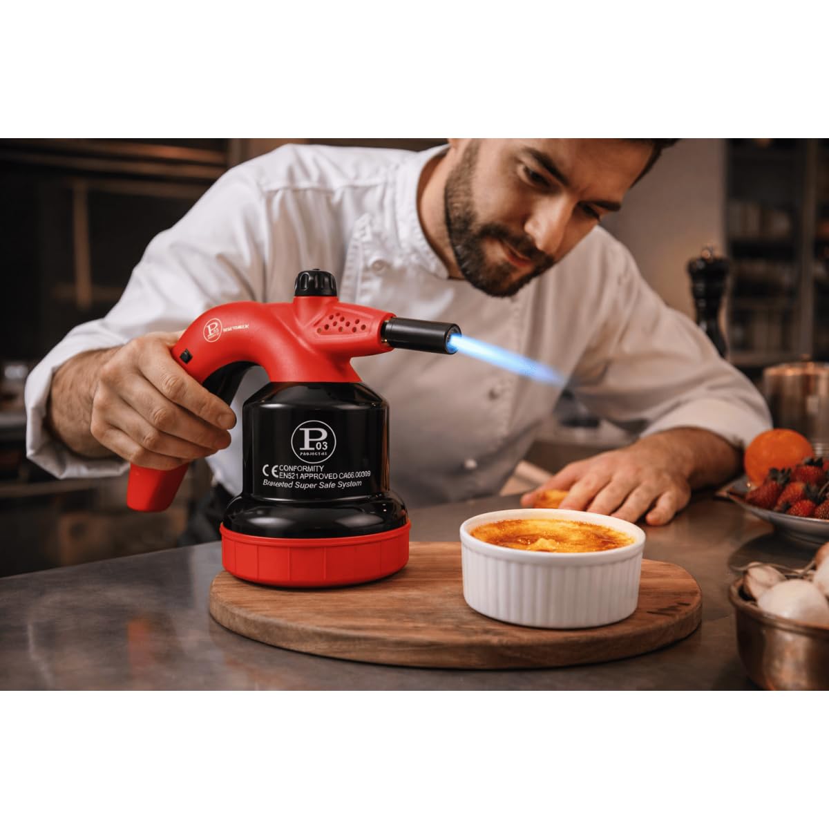 PROWELTEK - Lampe à souder Gaz 1650W Breveté - Chalumeau gaz Bricolage & Cuisine Allumage Auto Sécurisé, Cartouche gaz 190g