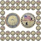 BHealthLife 42 Pcs Veterans Challenge Coin Bulk - Double-Sided Memorial Coin, Honoring Fallen Heroes, Military Thank You Coin with American Flag and Soldier Design, Fit Veteran Thank You Coins