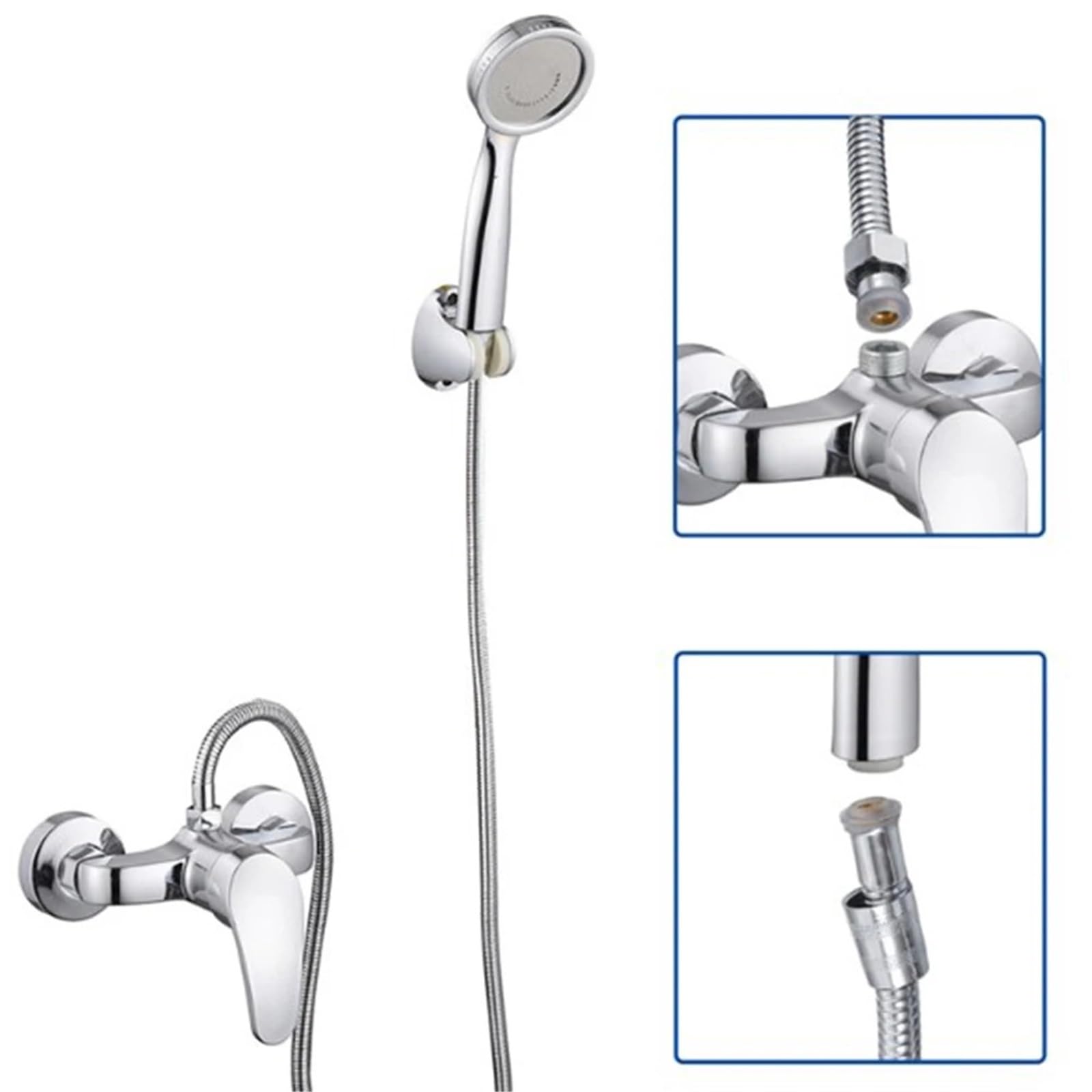 Manguera Ducha Manguera for Ducha de baño, Tubo Flexible de Acero Inoxidable, Cabezal de Ducha a Prueba de Fugas, fontanería for Accesorios de baño de 150cm