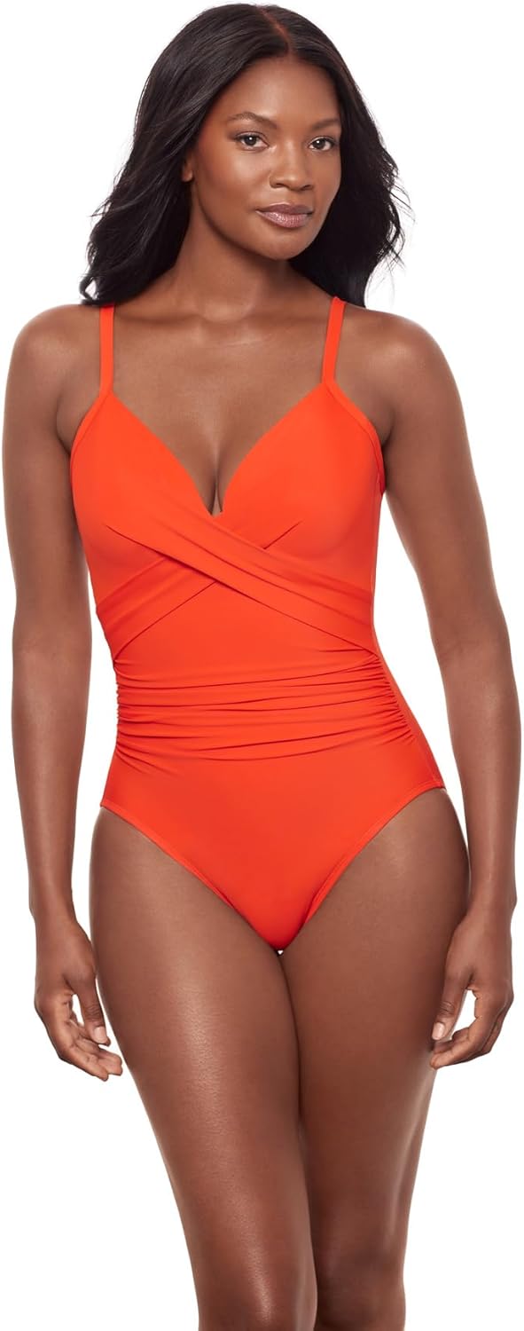 Miraclesuit Women's Swimwear Rock Solid Captivate Tummy Control Underwire Cross Back One Piece Swimsuit