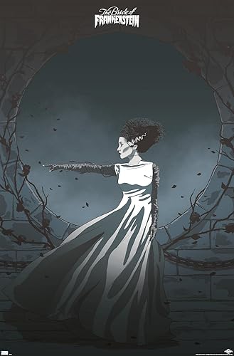Trends International The Bride of Frankenstein - Póster de pared con ilustración, 34 pulgadas de largo x 22.4 W, versión premium sin marco