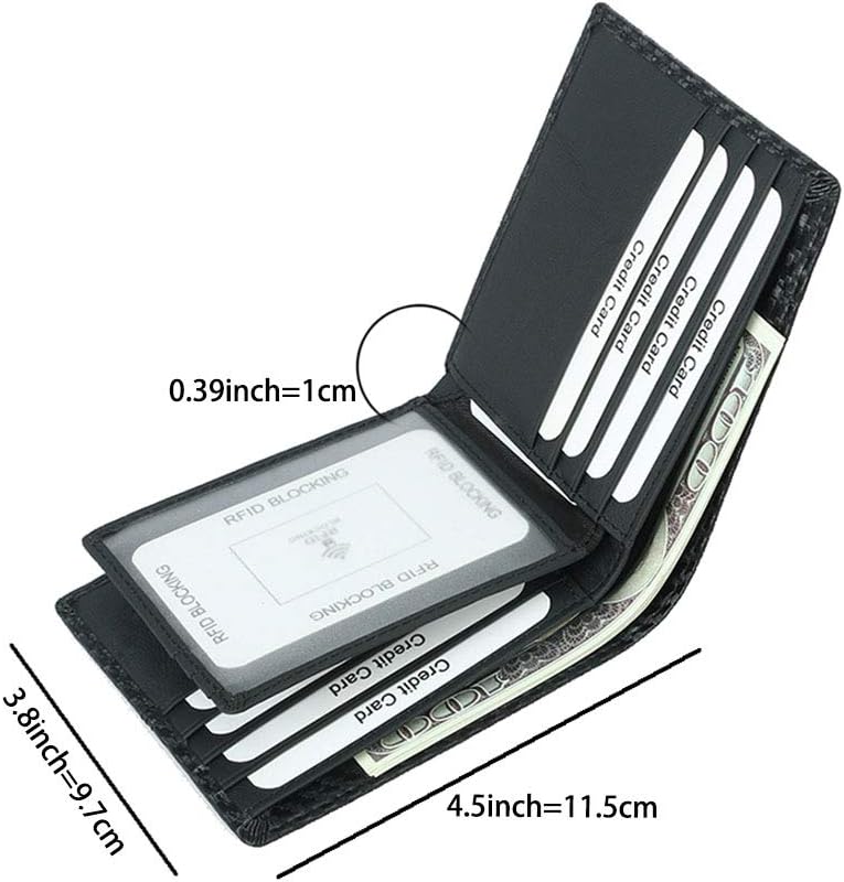 MINTEGRA RFID Blocking Card Wallet Minimalist Clutch Wallets Carbon Fiber Slim Card Holders with Cash Slot - Image 7