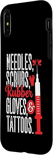 Miniatura 8 de iPhone 13 Pro Max Needles Scrubs Guantes Tatuajes Flebotomista Flebotomía Tech Case