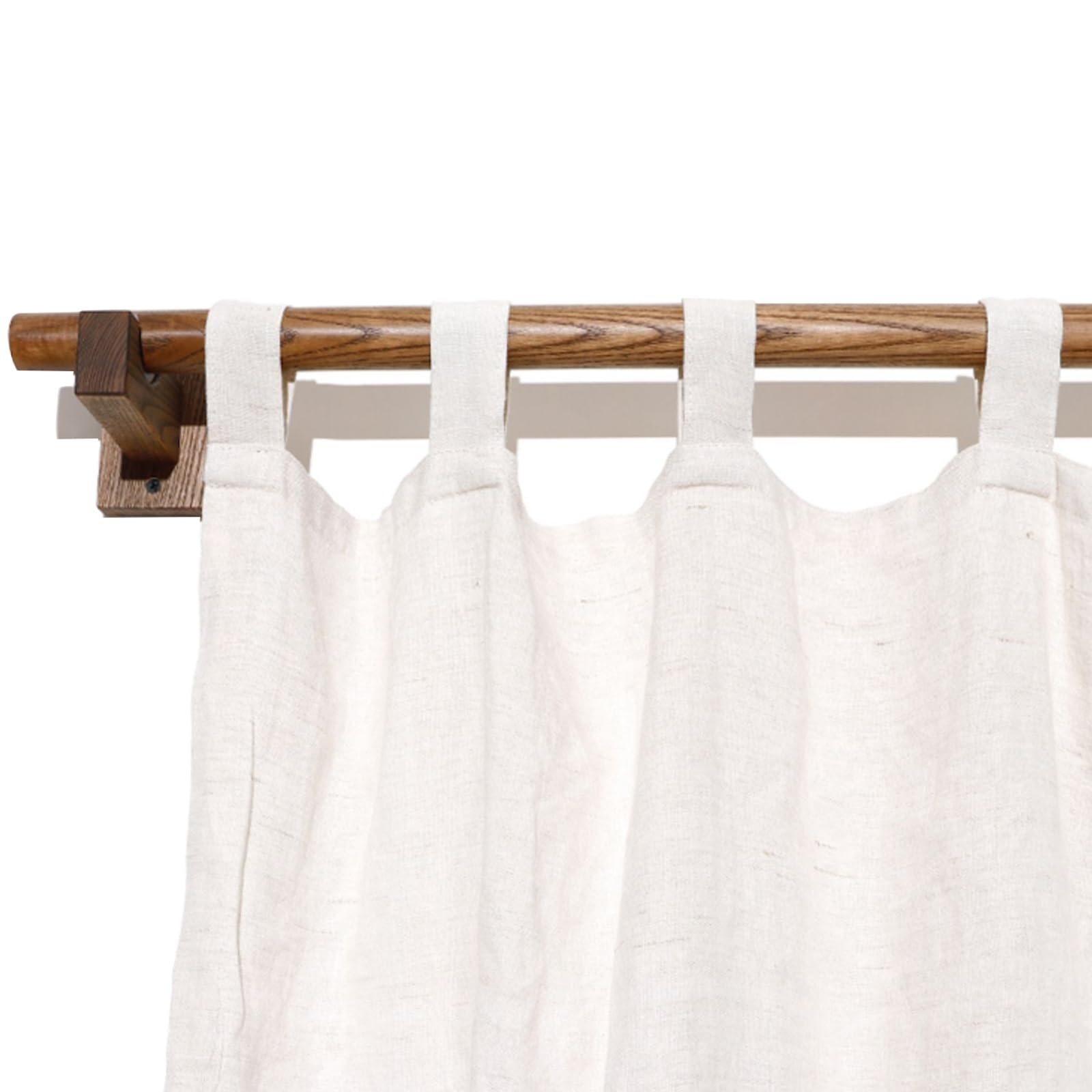 GLDYTVF Solid Wood Curtain Rod, 55.1" Walnut Single Pole with Bracket, Easy Installation for Roman Shades, 1 Piece, Durable & Stylish Home Decor Solution