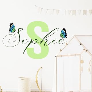 Wall stickers for bedrooms for girls, Custom Name Initial Wall Sticker, Personalised Wall Decal, Customised Bedroom Wall Stickers, Toy Box Name Stickers, Nursery Wall Art Decor, Kid's Room Decal