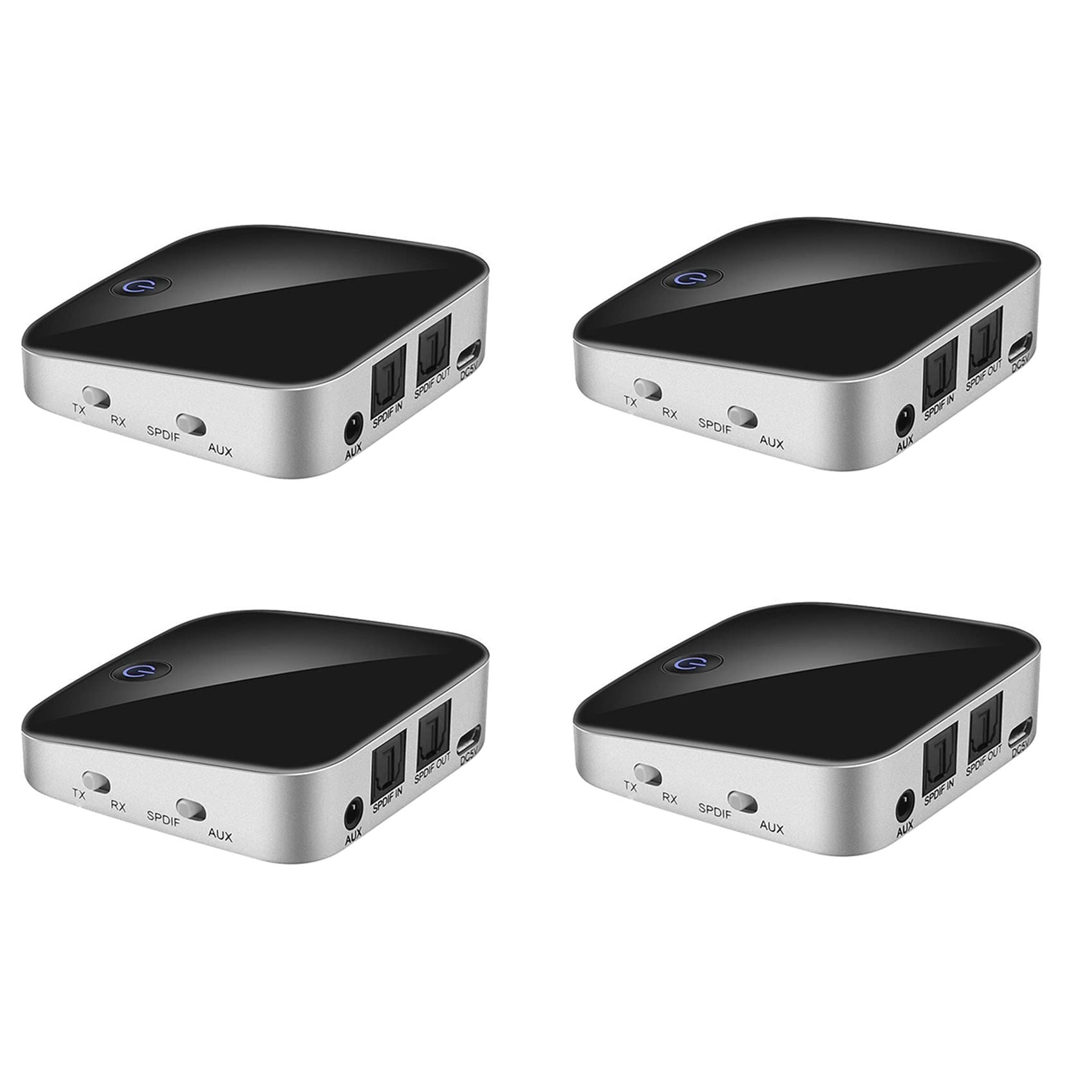4 adattatori Bluetooth 5.0 2 in 1 trasmettitore Bluetooth 3,5 mm AUX SPDIF audio ricevitore per cuffie altoparlante