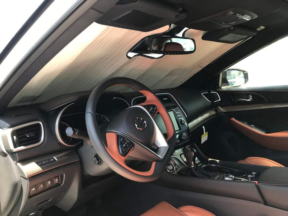HeatShield, The Original Windshield Sun Shade, Custom-Fit for Nissan Maxima Sedan w/Sensor 2019, 2020, 2021, 2022, 2023 Silver Series