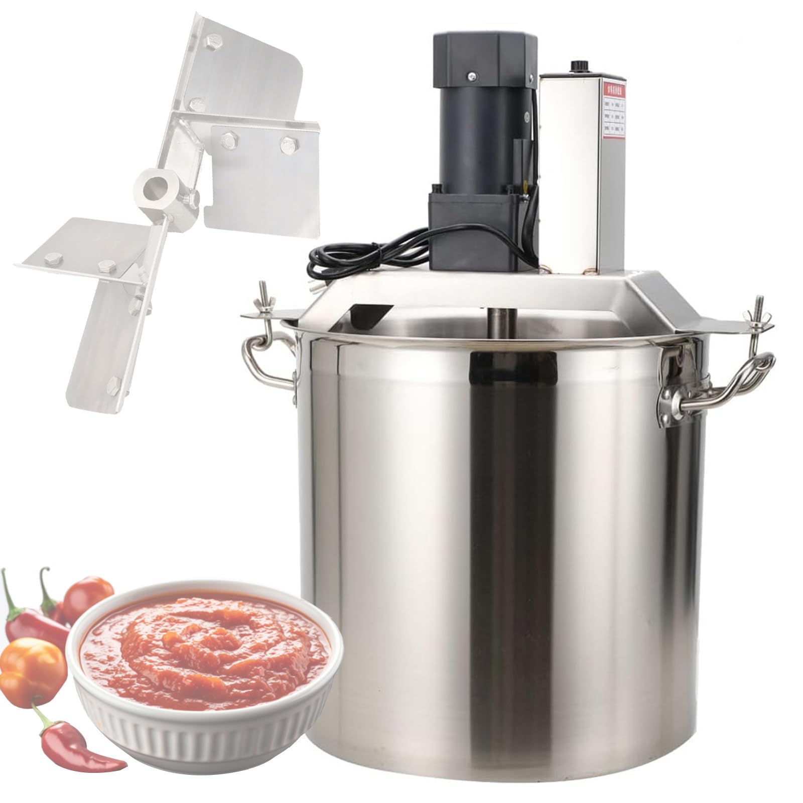 MYUYEE Automatic Food Mixer - Stainless Steel Mixer For Easy Mixing And Blending, Adjustable Speed For Seasoning And Soup Sauce (25L)