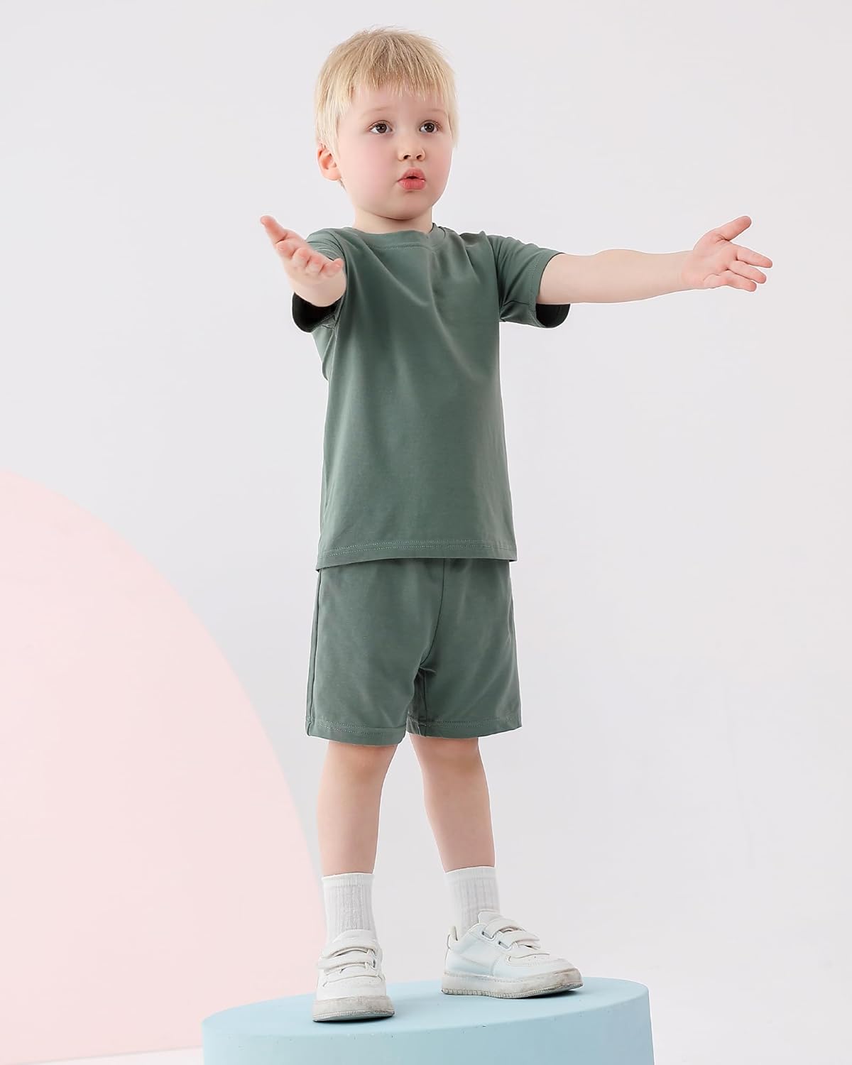 Toddler Boy Summer Outfits 3T 4T 5T Boys Clothes Kids Solid Shorts Set Cotton 2 Piece Clothing Sets - Image 4
