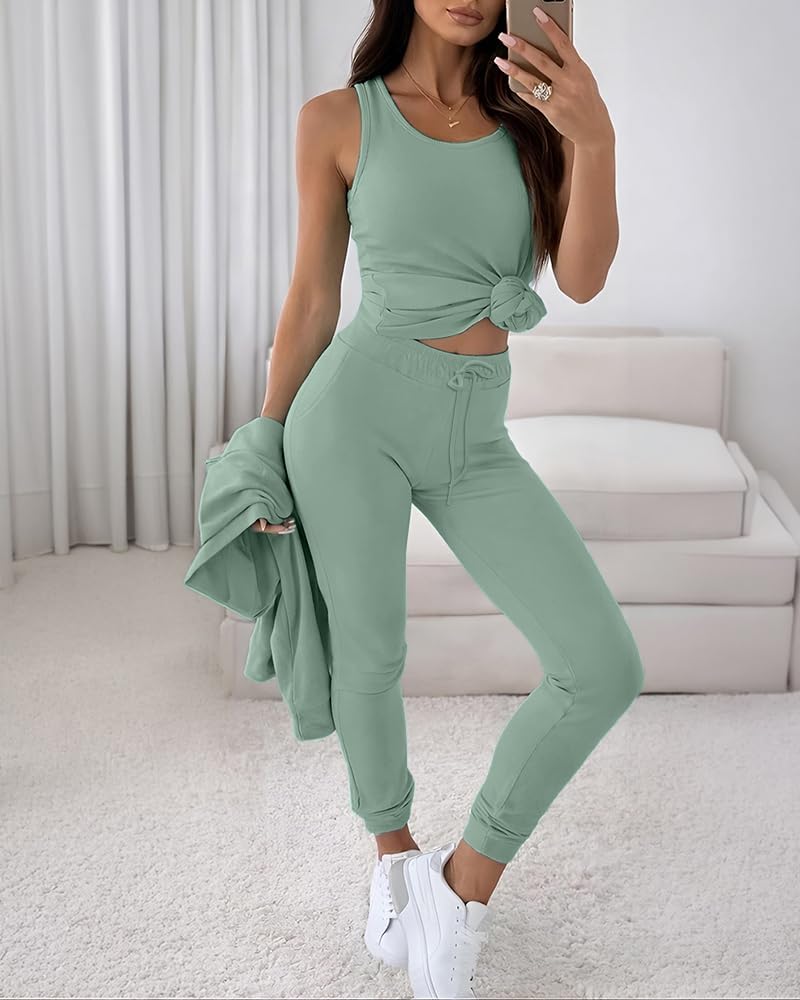 CHICME Womens Outfits 3 Piece Fall Casual Pants Set image 5