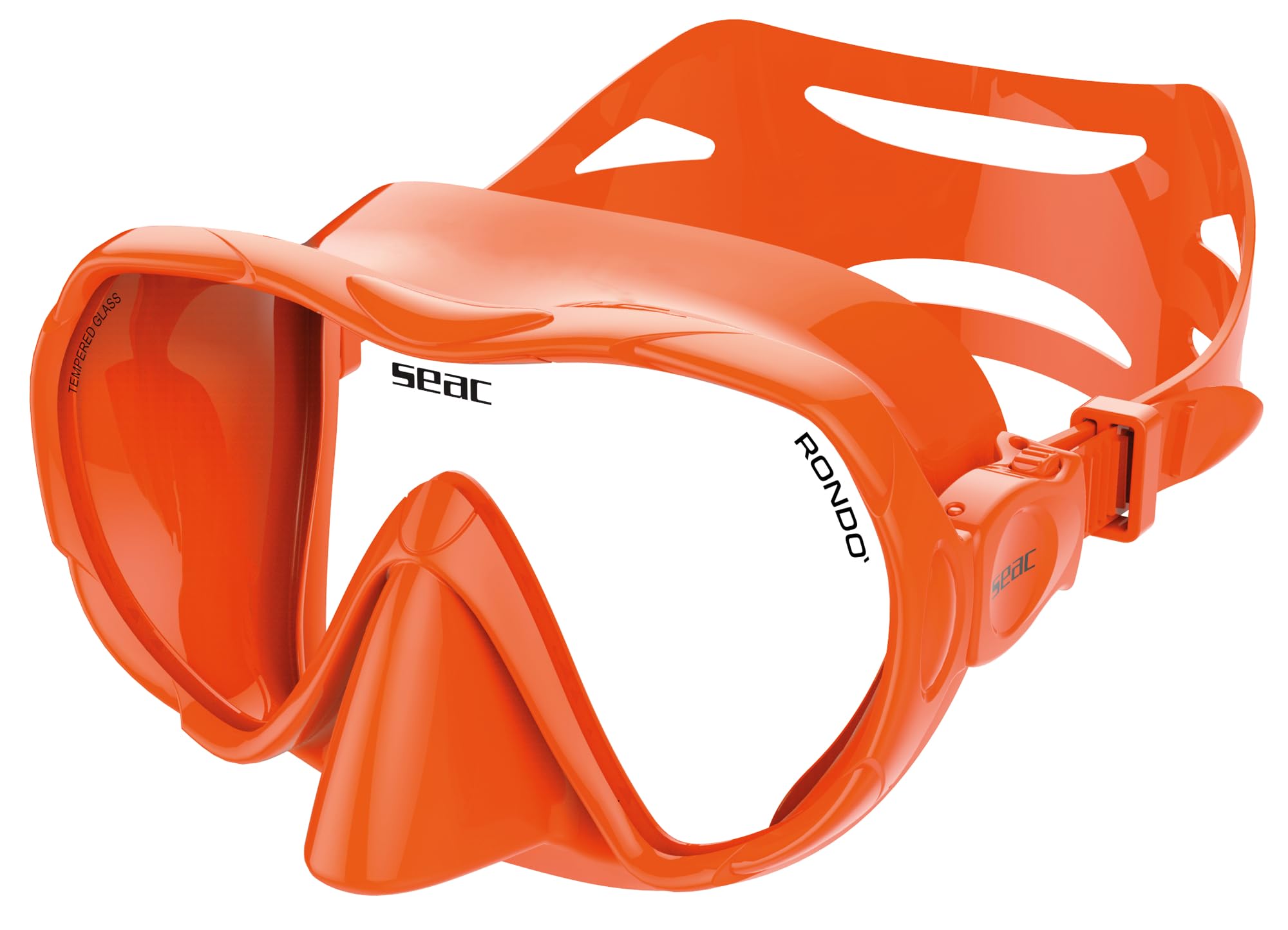 SEAC Set Bis Rondò Dry – Zestaw do Snorkelingu dla Dorosłych z Maską Frameless z Hartowanego Szkła i Fajką z Suchym Topem oraz Zaworem Spustowym, Ergonomiczny Ustnik z Silikonu