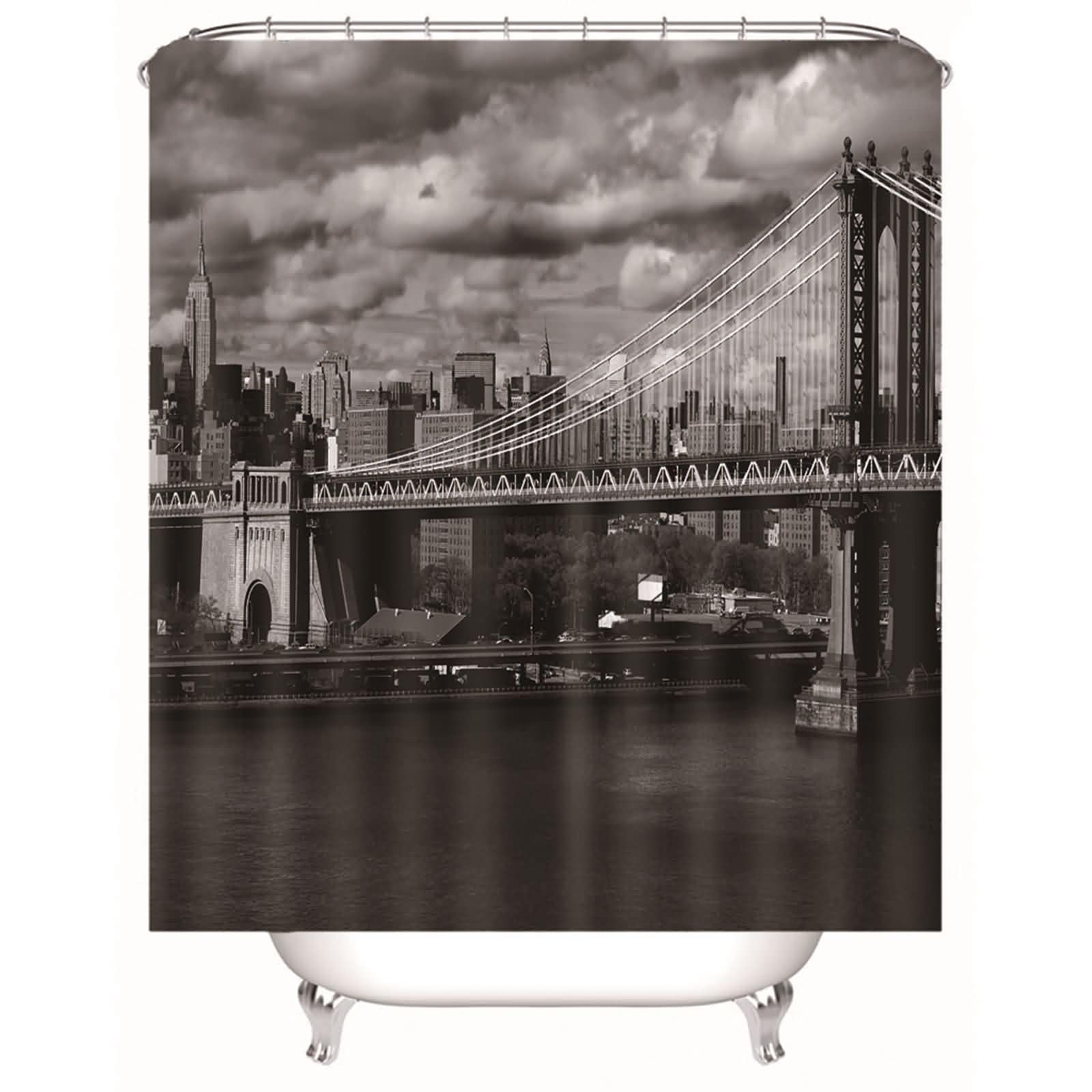 Rideau douche anti éclaboussure 180x180 polyester épais motif nuages sombres