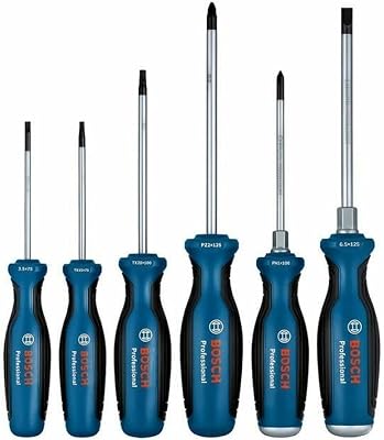 Bosch Professional – Juego 6 destornilladores (incl. Phillips, Plano, Torx, Pozidriv, en caja)