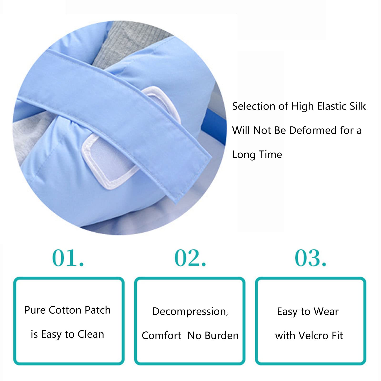 1 Par Protector De Talón Antiescaras, Suave Ajustables Cojín Elevador De Pies Antiescaras Con Cierre De Vel-cro, Para Pacientes Postrados En Cama Alivio De Úlceras Por Presión Y Las Escaras